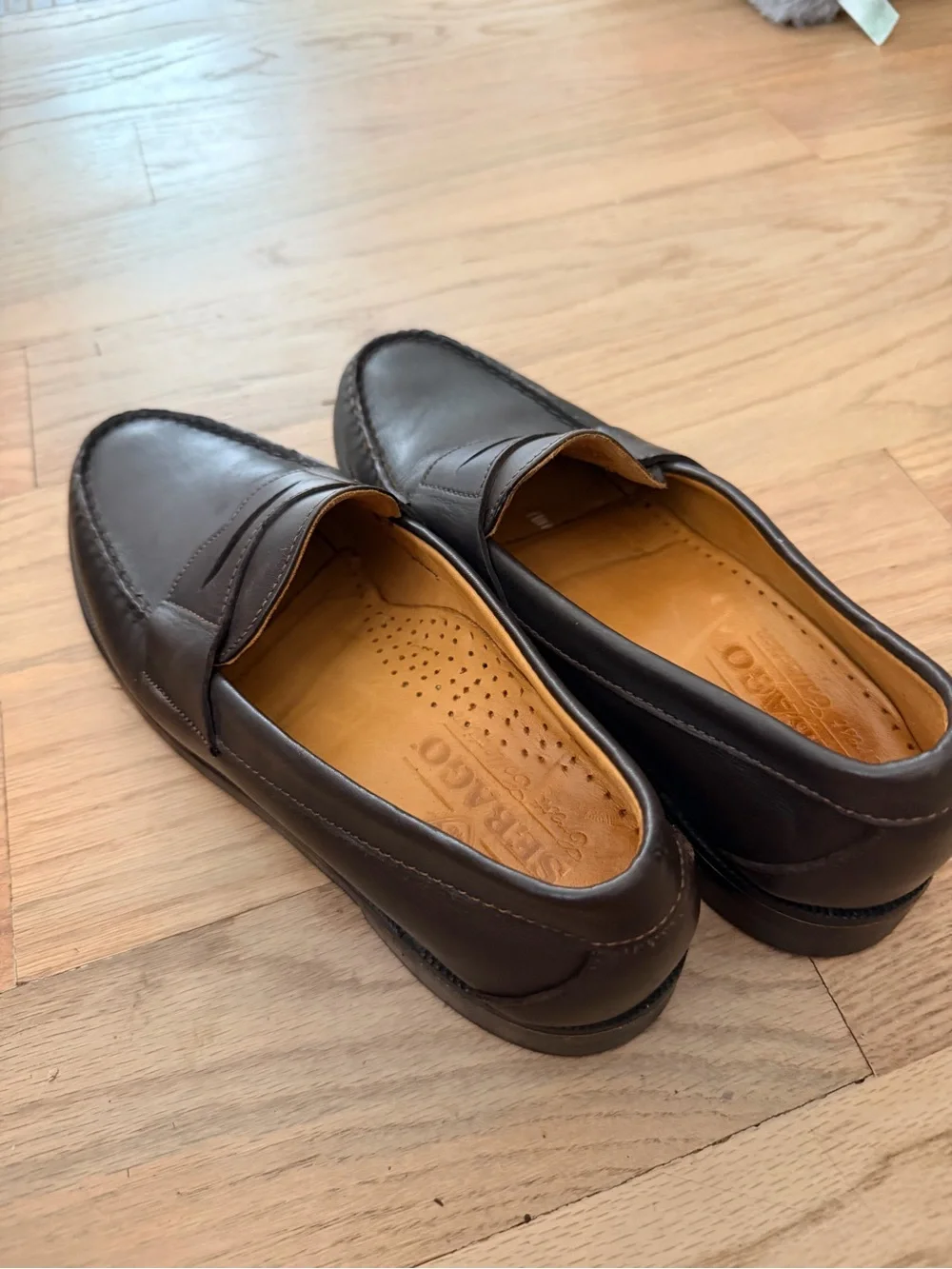 Sebago Dark Brown Leather Penny Loafers